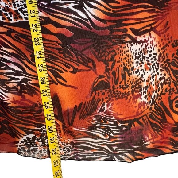 Russell Kemp Womens Oversized Animal Print Tunic Top Size 2X Sheer Flowy Mature - Picture 8 of 9